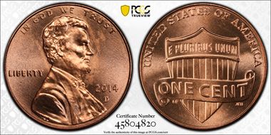 2014-D 1C Shield MS67RD