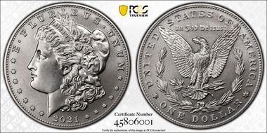 2021-D $1 Morgan Dollar 100th Anniversary MS69