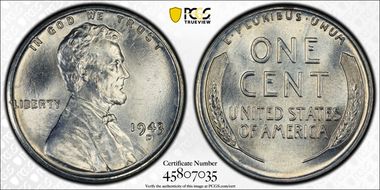 1943-D 1C MS65
