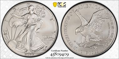 2022-W $1 Burnished Silver Eagle First Strike SP70