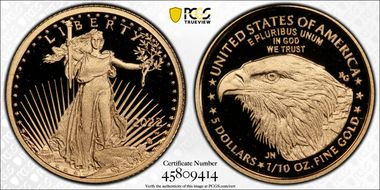 2022-W $5 Gold Eagle PR70DCAM
