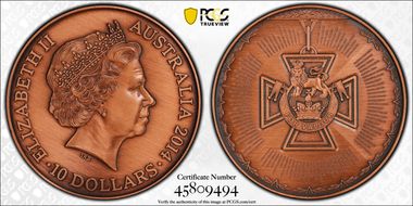 2014 $10 Victoria Cross Antique Finish SP69