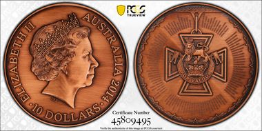 2014 $10 Victoria Cross Antique Finish SP69