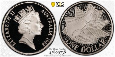 1988 $1 Aboriginal Art Ag PR69DCAM