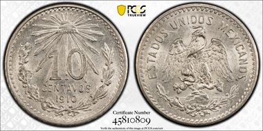 1910-M 10C KM-428  Ag MS64
