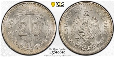 1911-M 20C MS65