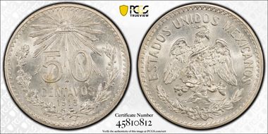 1913-M 50C KM-445  Ag MS65