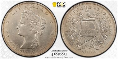 1882 A.E. Peso KM-208  Ag N1
