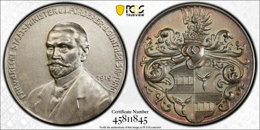 1919 Medal Freiherr von der Recke Gunther Foundation Ag SP65