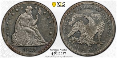 1867 $1 AU53