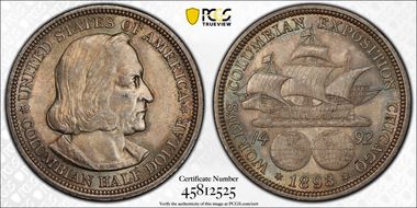 1893 50C Columbian MS63