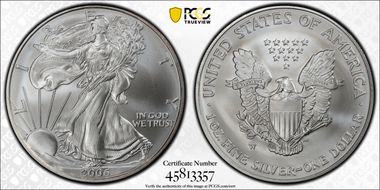 2006-W $1 Burnished Silver Eagle SP69