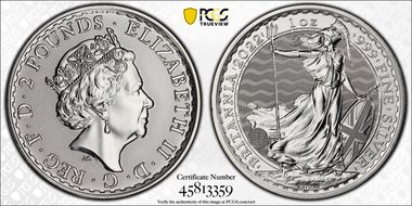 2022 £2 Britannia Ag MS68