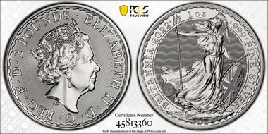 2022 £2 Britannia Ag MS67