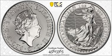 2022 £2 Britannia Ag MS68