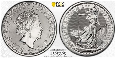 2022 £2 Britannia Ag MS67