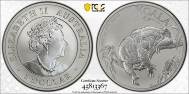 2022-P $1 Koala Ag MS70