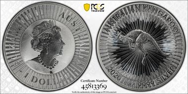 2020-P $1 Kangaroo Ag MS69