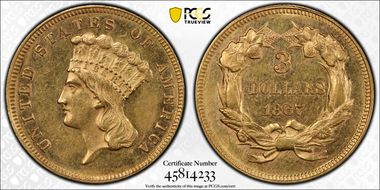 1867 $3 MS61