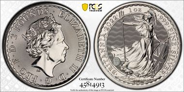 2022 £2 Britannia Ag MS66