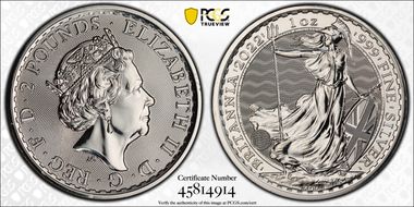 2022 £2 Britannia Ag MS67