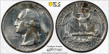 1937 25C PR67