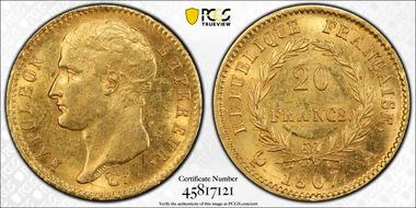 1807-A 20 Fr Gad-1023a F-514 Type transitoire MS62