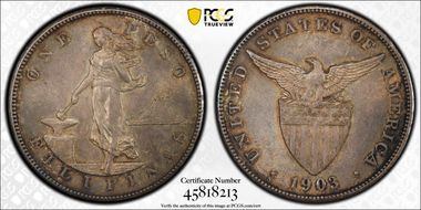 1903-S Peso KM-168  Ag MS61