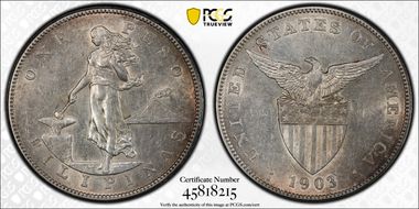 1903-S Peso KM-168  Ag AU55