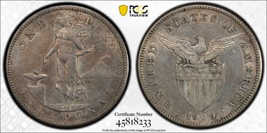 1909-S Peso KM-172  Ag N1