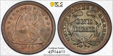 1856 10C Small Date MS66