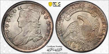 1830 50C Small 0 MS63