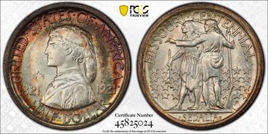 1921 50C Missouri, 2*4 MS65+