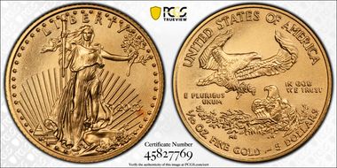 2013 $5 Gold Eagle MS69