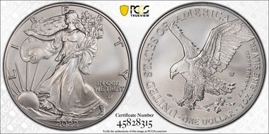 2022-W $1 Burnished Silver Eagle SP70