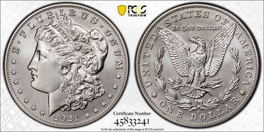 2021-S $1 Morgan Dollar 100th Anniversary MS70