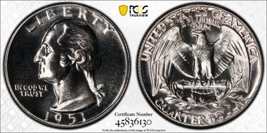 1951 25C PR65