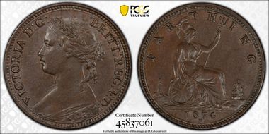 1874-H 1/4D S-3959 MS63BN