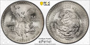 1985-Mo Onza Libertad Ag MS68