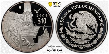 2006-Mo 10 Peso Guanajuato KM-788  Ag PR69DCAM
