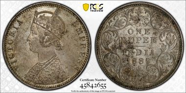 1889-B Rupee SW-6.111 Incuse MS63