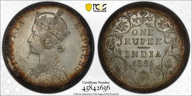 1885-B Rupee SW-6.85 Raised MS63