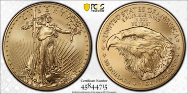 2021 $50 Gold Eagle - Type 2 At Dusk & At Dawn 35th Anniversary Thomas D. Roger MS70