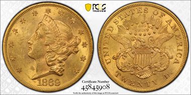 1869 $20 MS61