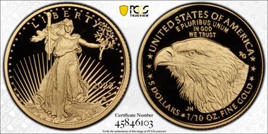 2022-W $5 Gold Eagle First Strike PR70DCAM