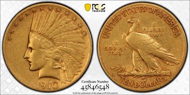 1910-S $10 XF40