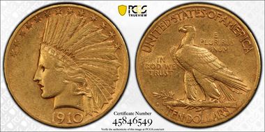 1910-S $10 XF45