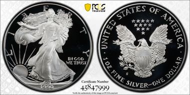 1990-S $1 Silver Eagle PR69DCAM