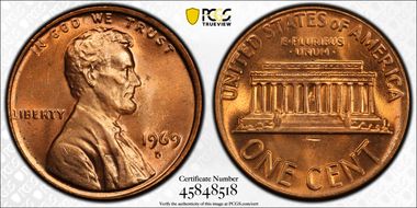 1969-D 1C MS65RD
