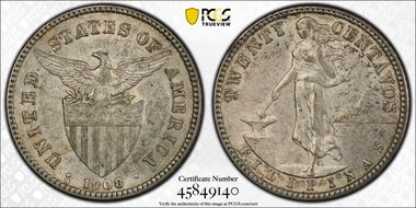 1908-S/S 20C Allen-11.04a AU55